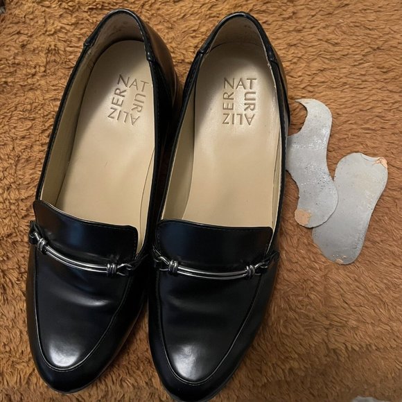 Naturalizer Women's Naples Model Slip On Block Heel Loafer Shoes Size 9W Black - Picture 9 of 12